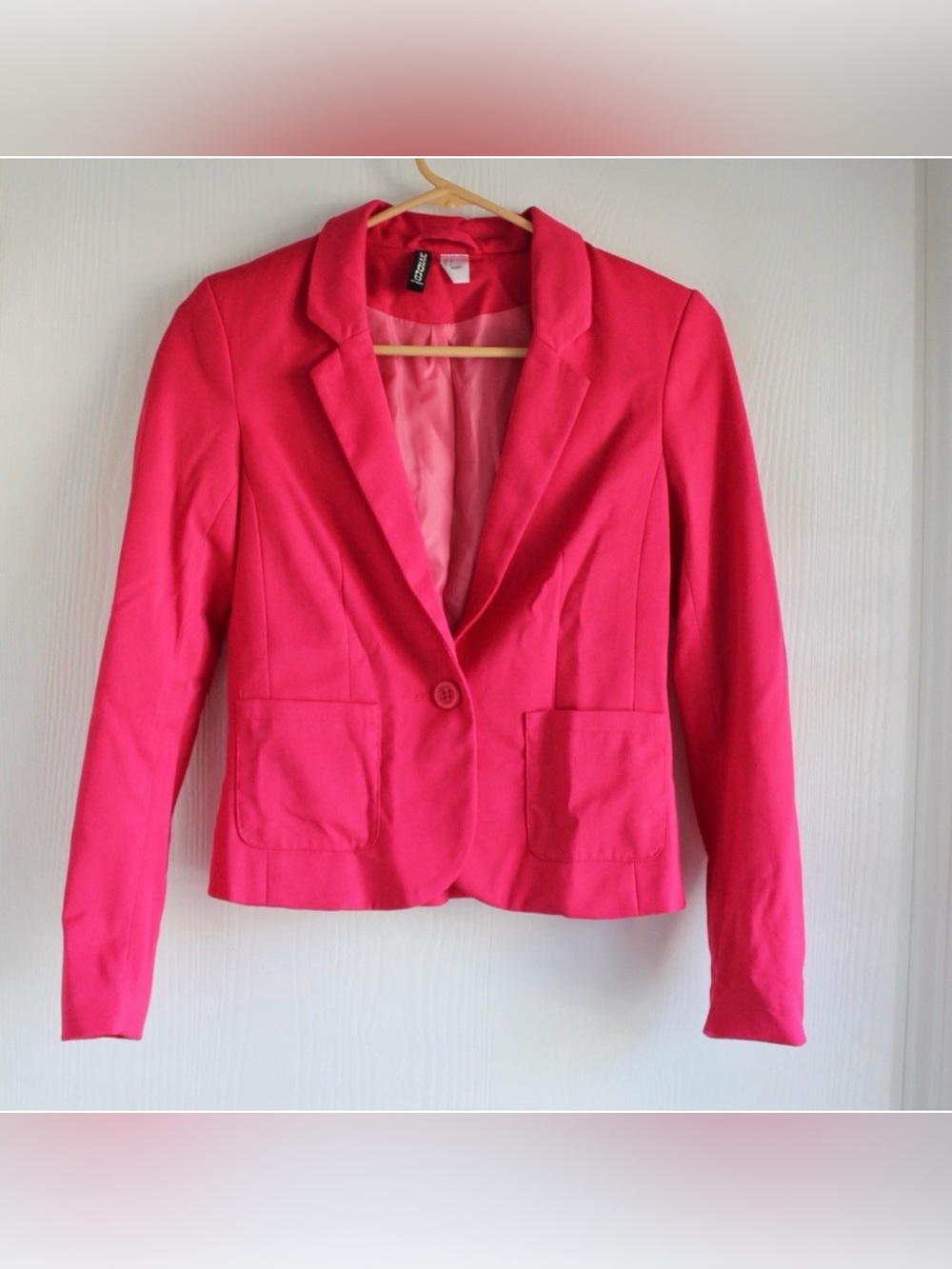 H&M Single Button Hot Pink Blazer Size 10
